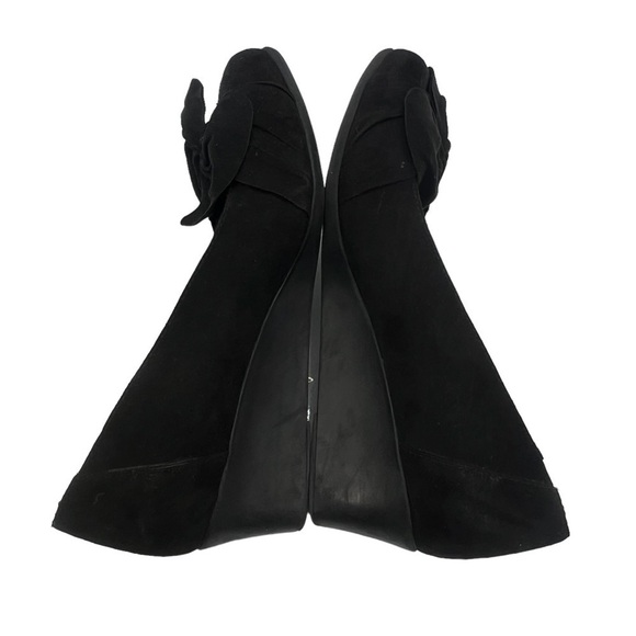 Abella Black Wedge Brelonna Bow Pump Heels Size 7 Women's - Picture 6 of 10